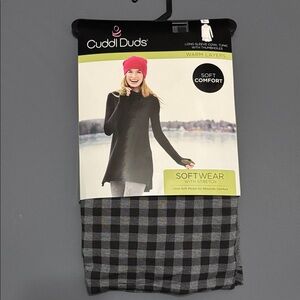 Cuddl Duds Softwear Gray and Black Tunic